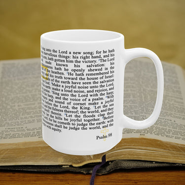 Psalm 98 Full Text - 15oz Coffee Mug
